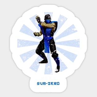 Sub Zero Retro Japanese Mortal Kombat Sticker